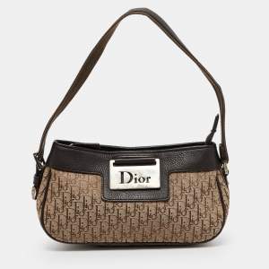 Pre Owned Dior Dark brown/Beige Diorissimo Canvas Street Chic Pochette