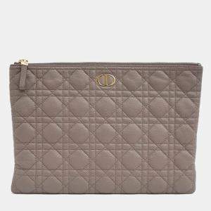 Pre Owned Dior Beige Leather Caro Daily Clutch