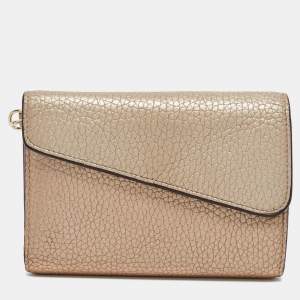 Dior Gold Leather Trifold Wallet