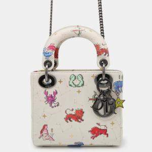 Dior Constellation Ivory/Multicolor Leather Lady Dior Mini  Bag