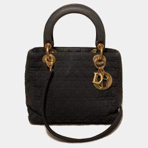 Christian Dior Black Nylon Medium Lady Di Bag