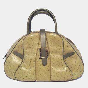 Christian Dior Green Ostrich Leather Handbag