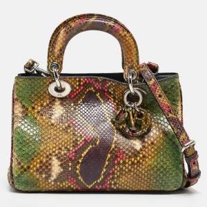 Dior Multicolor Python Mini Diorissimo Tote