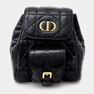 Dior Black Leather Caro Small Backpack