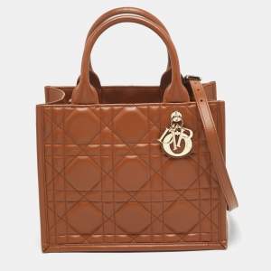 Dior Brown Macrocannage Leather Small Book Tote