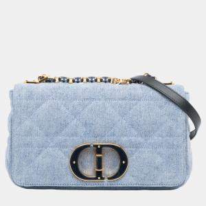 Dior Blue Denim Medium Caro Shoulder Bag