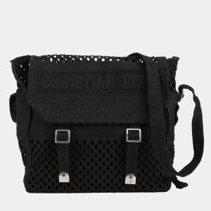 Christian Dior Black Diorcamp Mesh Messenger Bag