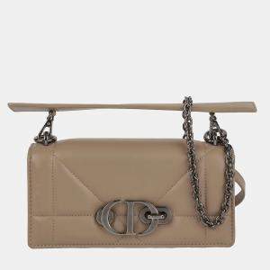 Dior Beige Lambskin Leather Montaigne 30 Pouch Shoulder Bag