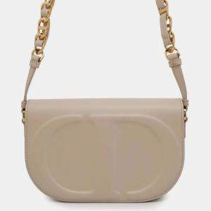 Dior Beige Leather CD Chain Shoulder Bag
