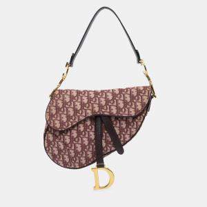 Dior Red Oblique Canvas Saddle Bag
