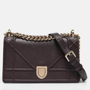 Dior Burgundy Leather Small Diorama Shoulder Bag