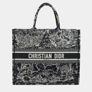 Christian Dior Canvas Embroidered Large Around The World Book Tote