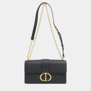 Christian Black Leather Montaigne Dior 30 East-West Handbag