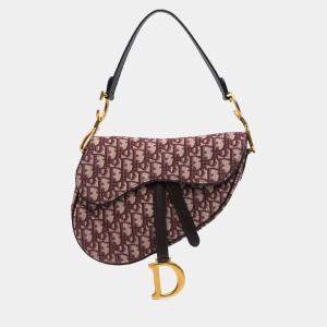 Dior Red Oblique Canvas Saddle Bag