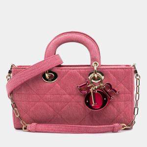 Dior Pink Denim Lady D Joy Tote Bag 