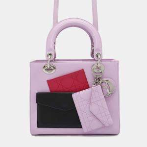 Dior Lady Dior Pocket Pink Calf Leather Size Medium