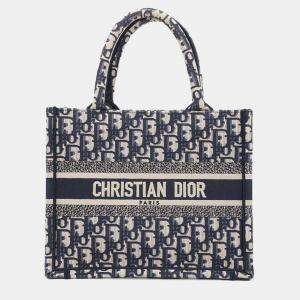 Dior Navy Canvas Book Tote Size Small