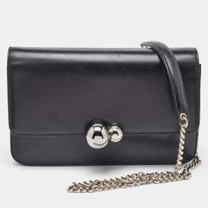 Dior Black Leather Tribale Promenade Flap Shoulder Bag