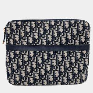 Dior Blue Fabric Oblique Travel Kit Pouch Bag