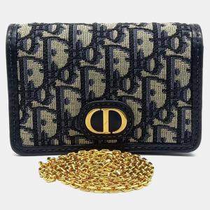 Dior Beige Navy Blue Canvas 30 Montaine Nano crossbody Bag