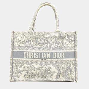 Dior Grey Fabric Book Tote Bag 