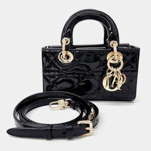 Dior Black Patent Leather Micro Lady D-Joy Tote Bag