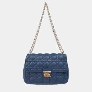 Dior Blue Lambskin Miss Dior Cannage Shoulder Bag