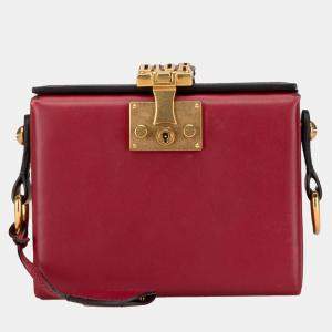 Dior Red Lambskin Dioraddict Lockbox Crossbody Bag