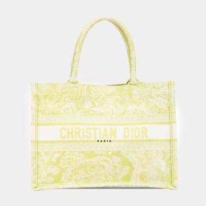 Dior Green Medium Canvas Embroidered Dioriviera Toile De Jouy Book Tote Bag
