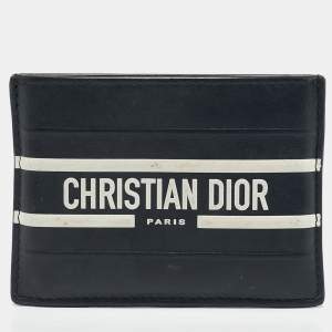 Christian Dior Navy Blue Leather Vibe Voyageur Card Case