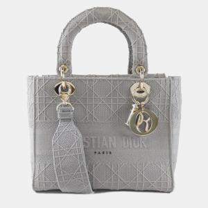 Dior Canvas Lady D-Lite Medium Handbag