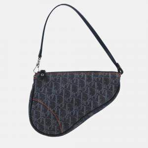 Dior Navy Denim Trotter Saddle Shoulder Bag