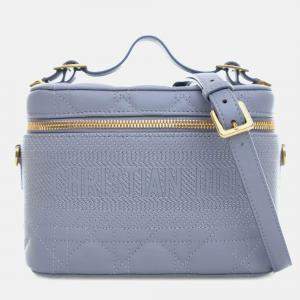 Dior Blue Small Lambskin Cannage DiorTravel Vanity Case
