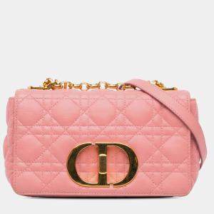 Dior Pink Small Grained Calfskin Cannage Caro Bag