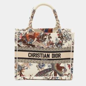 Dior Multicolor Jardin D'Hiver Embroidered Canvas Small Book Tote
