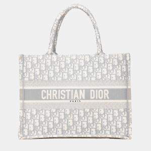 Dior Grey Medium Oblique Canvas Book Tote