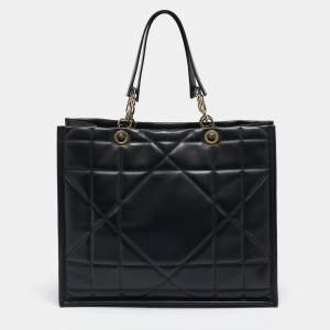 Dior Black Archicannage Leather Large Essential Tote