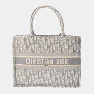 Christian Dior Book Tote Medium Grey  Canvas Handbag