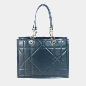 Christian Dior Essential Small Tote Bag Essential Shoulder Quilted Leather  Black