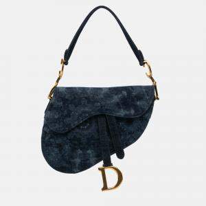 Dior Blue Denim Tie Dye Saddle Bag