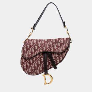 Dior Red Oblique Canvas Saddle Bag