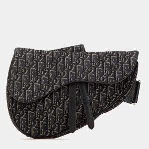 Dior Black Oblique Canvas Saddle Crossbody