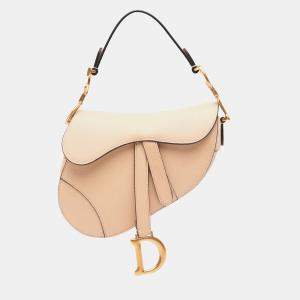 Dior Beige Mini Grained Calfskin Saddle