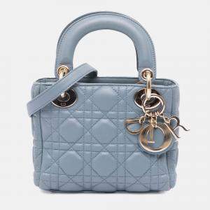 Dior Blue Mini Lambskin Cannage Lady Dior