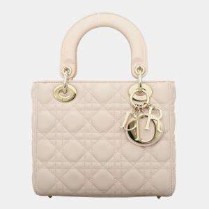 Dior Powder Pink Quilted Lambskin Leather Small Lady Dior Shoulder Bag