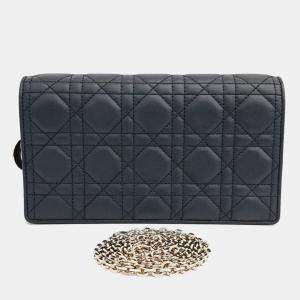 Dior Black Leather Cannage crossbody Bag