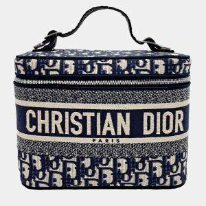 Dior Blue Fabric Oblique Travel Vanity bag