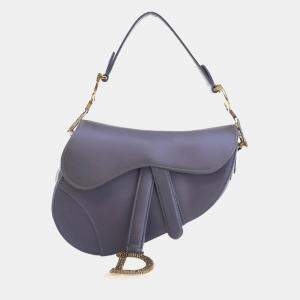 Dior Purple Mini Satin Crystal Embellished Saddle