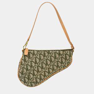 Christian Dior Green Trotter Saddle Handbag