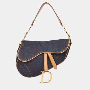 Christian Dior Navy Denim Saddle Handbag 
